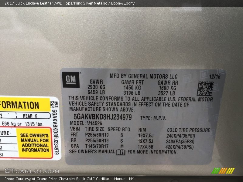 Sparkling Silver Metallic / Ebony/Ebony 2017 Buick Enclave Leather AWD