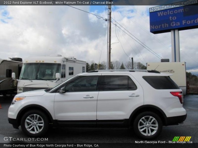 White Platinum Tri-Coat / Charcoal Black 2012 Ford Explorer XLT EcoBoost