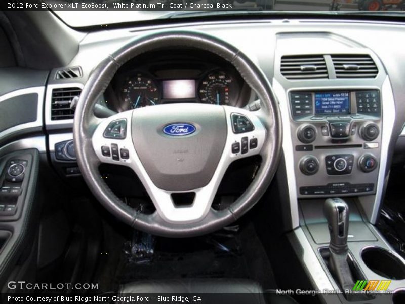 White Platinum Tri-Coat / Charcoal Black 2012 Ford Explorer XLT EcoBoost