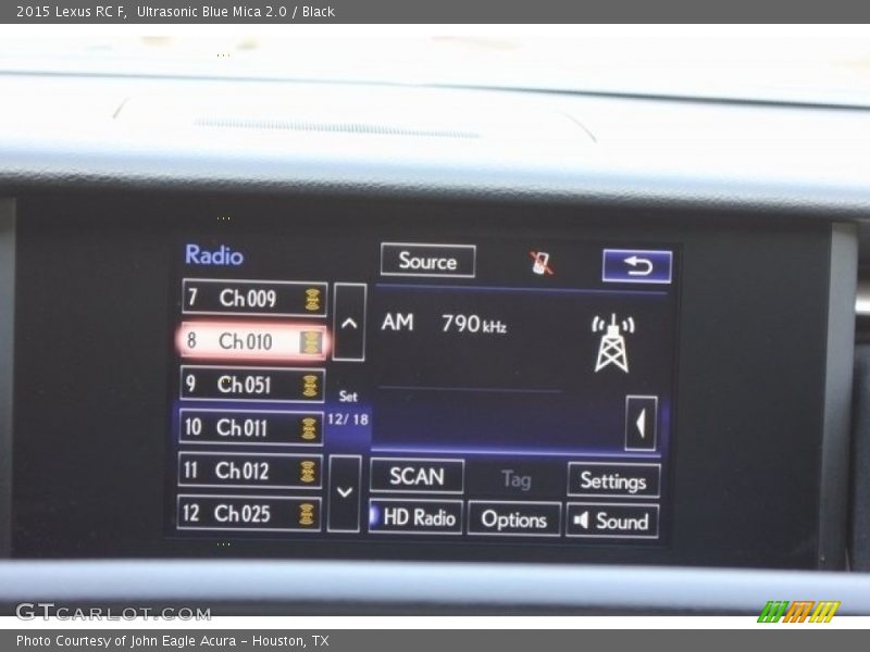 Ultrasonic Blue Mica 2.0 / Black 2015 Lexus RC F