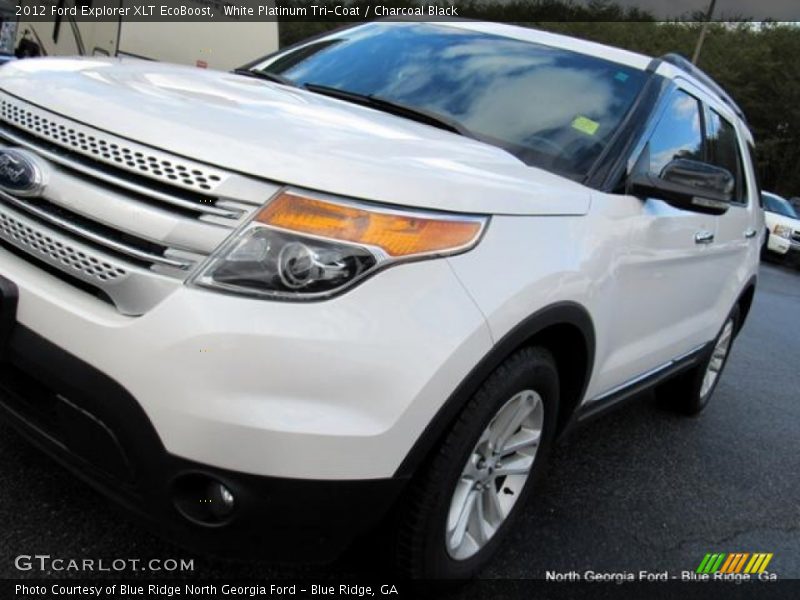White Platinum Tri-Coat / Charcoal Black 2012 Ford Explorer XLT EcoBoost
