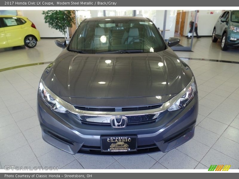 Modern Steel Metallic / Black/Gray 2017 Honda Civic LX Coupe