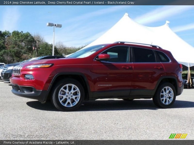 Deep Cherry Red Crystal Pearl / Iceland - Black/Iceland Gray 2014 Jeep Cherokee Latitude