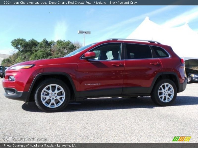 Deep Cherry Red Crystal Pearl / Iceland - Black/Iceland Gray 2014 Jeep Cherokee Latitude
