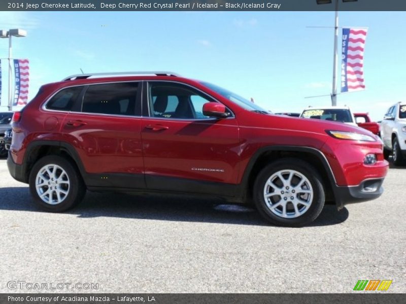Deep Cherry Red Crystal Pearl / Iceland - Black/Iceland Gray 2014 Jeep Cherokee Latitude