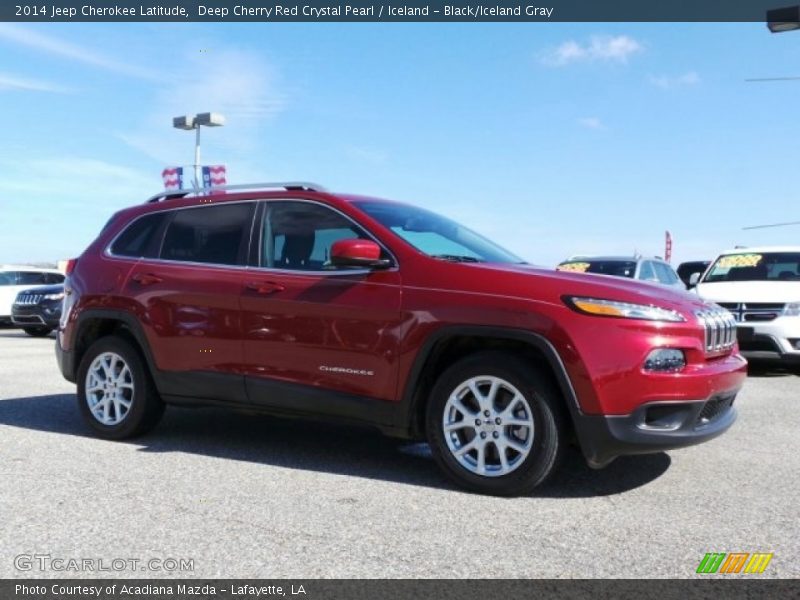 Deep Cherry Red Crystal Pearl / Iceland - Black/Iceland Gray 2014 Jeep Cherokee Latitude