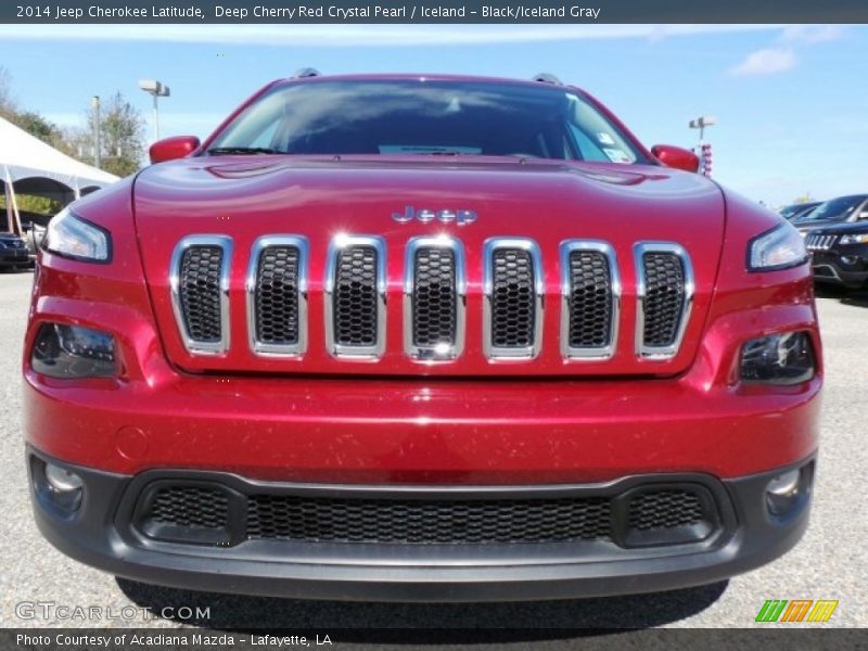 Deep Cherry Red Crystal Pearl / Iceland - Black/Iceland Gray 2014 Jeep Cherokee Latitude