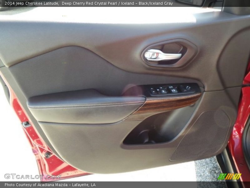 Deep Cherry Red Crystal Pearl / Iceland - Black/Iceland Gray 2014 Jeep Cherokee Latitude