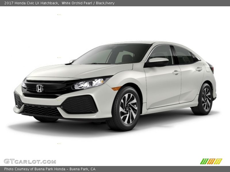 White Orchid Pearl / Black/Ivory 2017 Honda Civic LX Hatchback