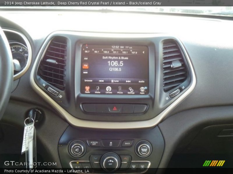 Deep Cherry Red Crystal Pearl / Iceland - Black/Iceland Gray 2014 Jeep Cherokee Latitude