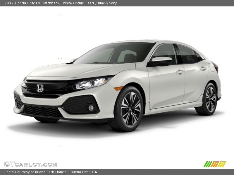 White Orchid Pearl / Black/Ivory 2017 Honda Civic EX Hatchback