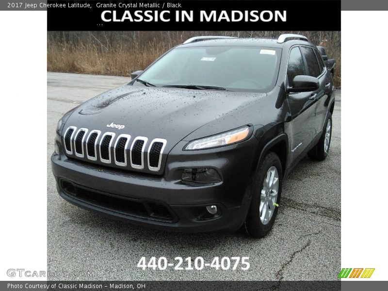Granite Crystal Metallic / Black 2017 Jeep Cherokee Latitude