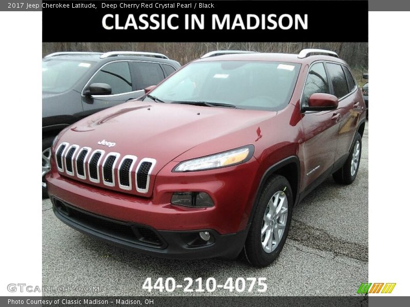 Deep Cherry Red Crystal Pearl / Black 2017 Jeep Cherokee Latitude