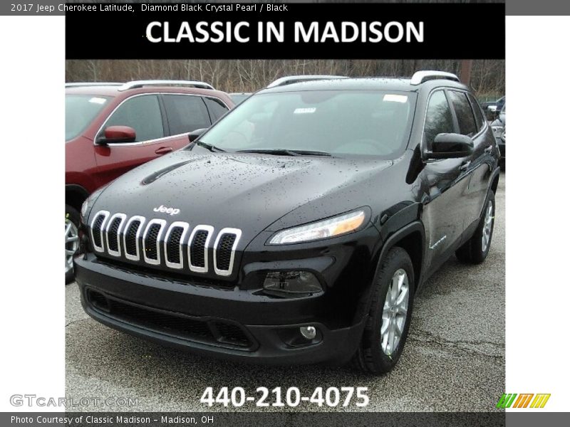 Diamond Black Crystal Pearl / Black 2017 Jeep Cherokee Latitude