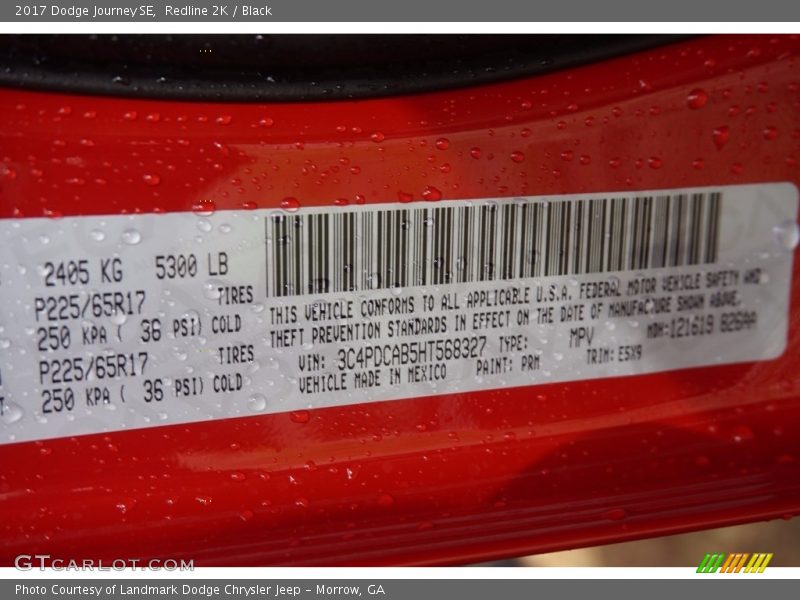 Redline 2K / Black 2017 Dodge Journey SE