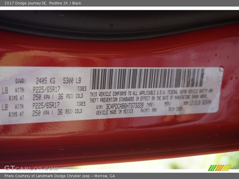 Redline 2K / Black 2017 Dodge Journey SE
