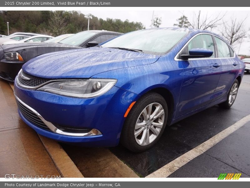 Vivid Blue Pearl / Black/Linen 2015 Chrysler 200 Limited