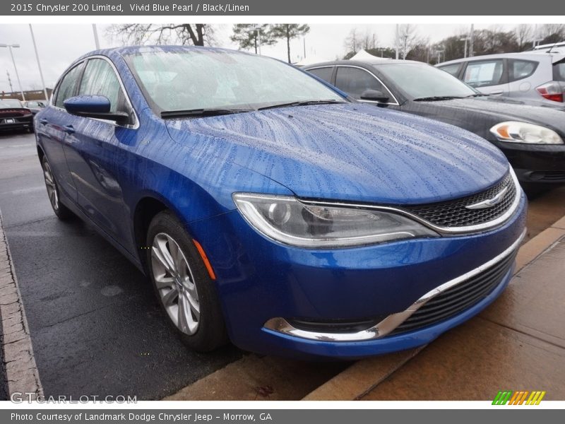 Vivid Blue Pearl / Black/Linen 2015 Chrysler 200 Limited