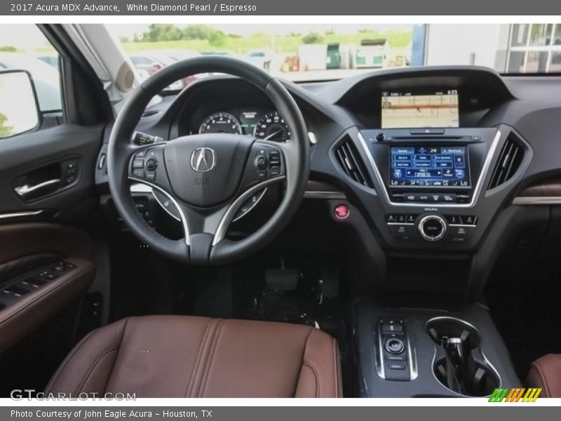 White Diamond Pearl / Espresso 2017 Acura MDX Advance