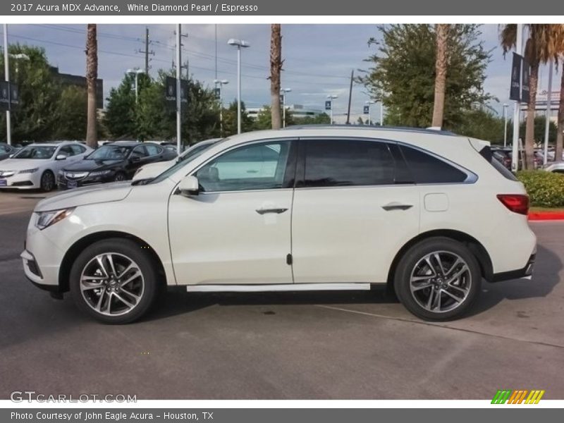 White Diamond Pearl / Espresso 2017 Acura MDX Advance