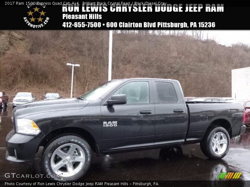 Brilliant Black Crystal Pearl / Black/Diesel Gray 2017 Ram 1500 Express Quad Cab 4x4