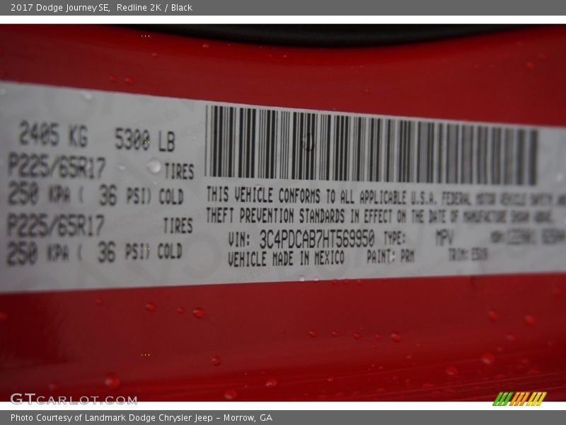 Redline 2K / Black 2017 Dodge Journey SE