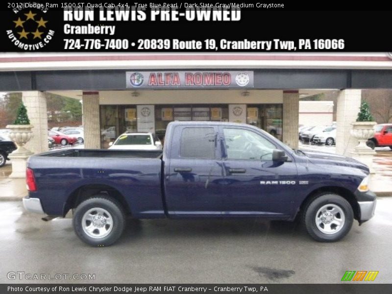 True Blue Pearl / Dark Slate Gray/Medium Graystone 2012 Dodge Ram 1500 ST Quad Cab 4x4