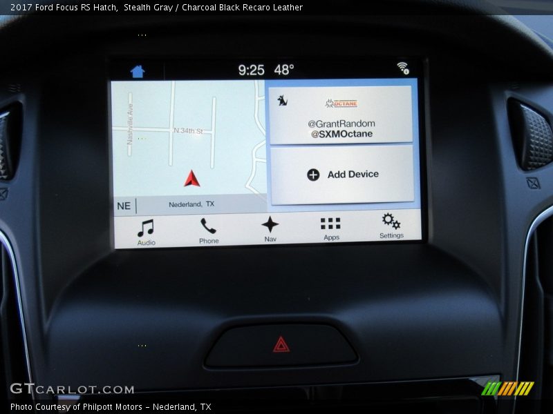 Navigation of 2017 Focus RS Hatch