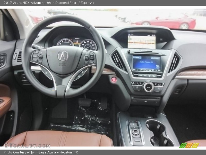 White Diamond Pearl / Espresso 2017 Acura MDX Advance