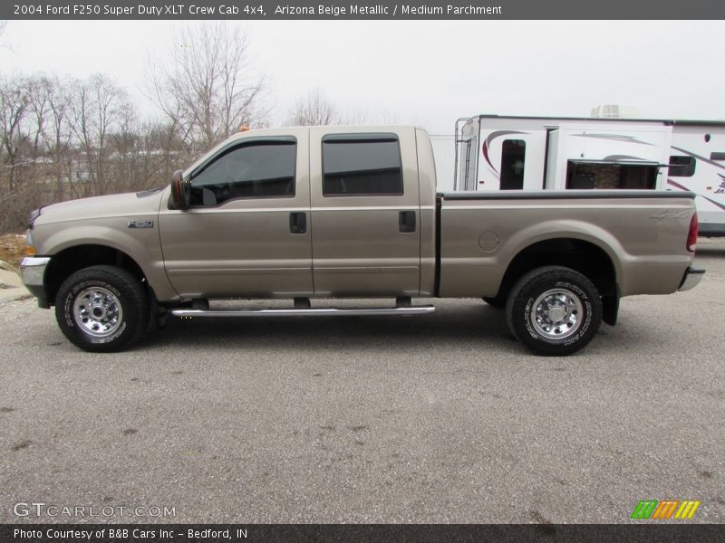 Arizona Beige Metallic / Medium Parchment 2004 Ford F250 Super Duty XLT Crew Cab 4x4