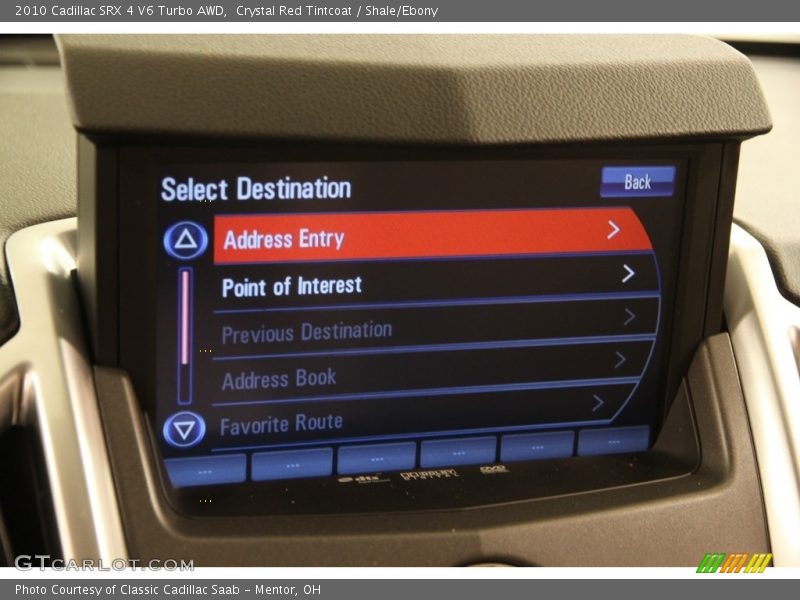 Crystal Red Tintcoat / Shale/Ebony 2010 Cadillac SRX 4 V6 Turbo AWD