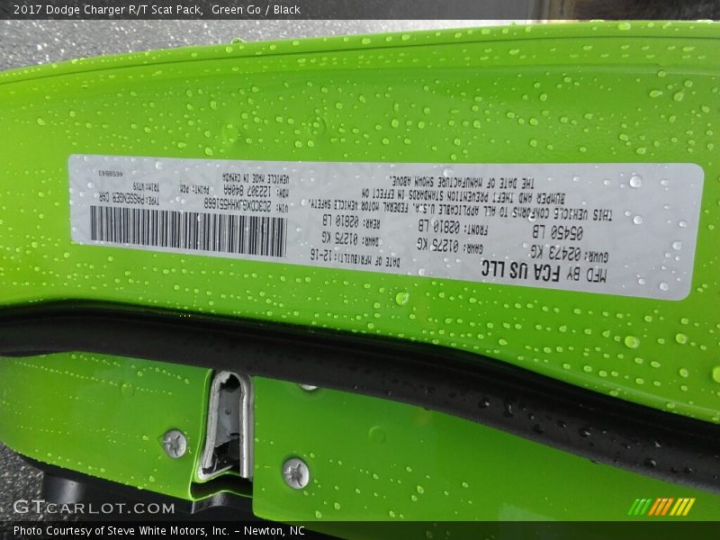 2017 Charger R/T Scat Pack Green Go Color Code PGM