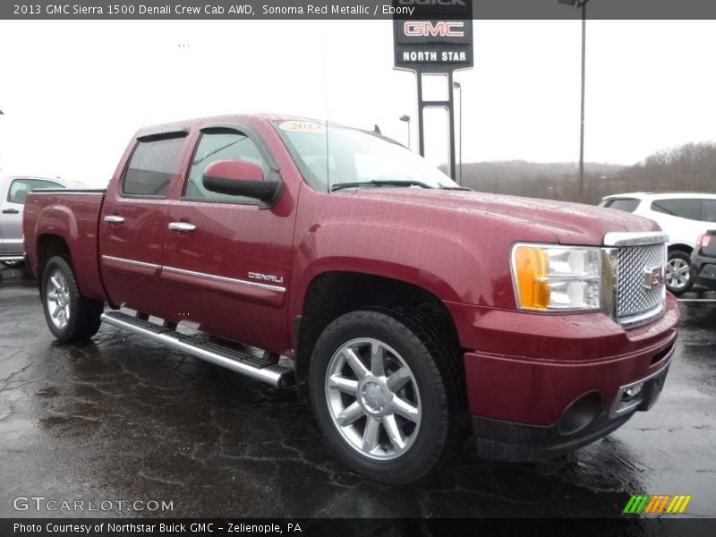 Sonoma Red Metallic / Ebony 2013 GMC Sierra 1500 Denali Crew Cab AWD
