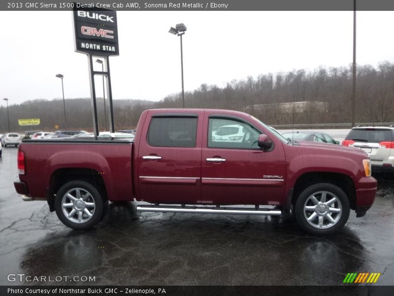 Sonoma Red Metallic / Ebony 2013 GMC Sierra 1500 Denali Crew Cab AWD
