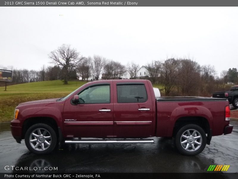 Sonoma Red Metallic / Ebony 2013 GMC Sierra 1500 Denali Crew Cab AWD