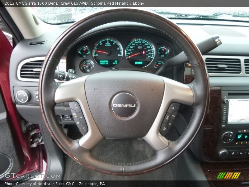 Sonoma Red Metallic / Ebony 2013 GMC Sierra 1500 Denali Crew Cab AWD