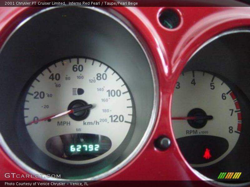 Inferno Red Pearl / Taupe/Pearl Beige 2001 Chrysler PT Cruiser Limited