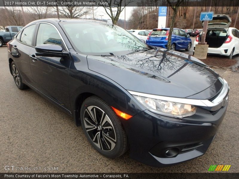 Cosmic Blue Metallic / Ivory 2017 Honda Civic EX-T Sedan