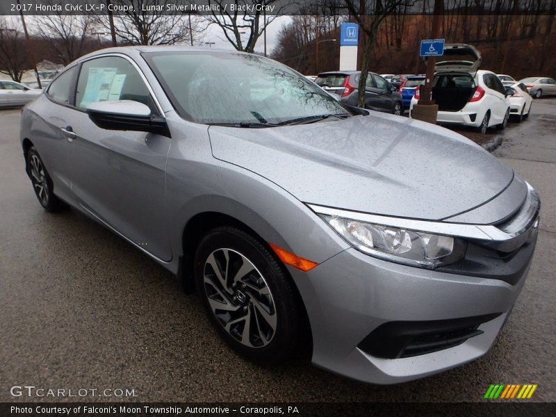 Lunar Silver Metallic / Black/Gray 2017 Honda Civic LX-P Coupe