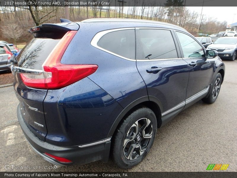 Obsidian Blue Pearl / Gray 2017 Honda CR-V Touring AWD