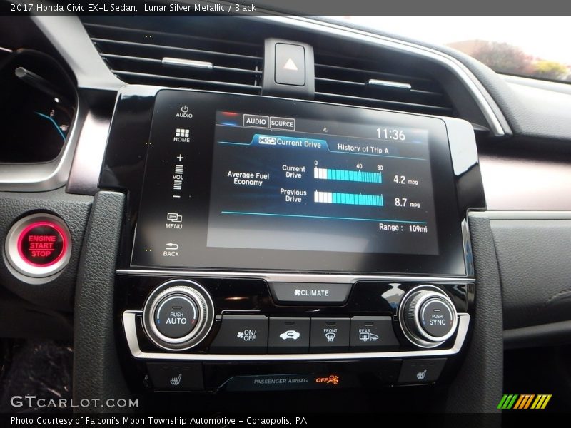 Lunar Silver Metallic / Black 2017 Honda Civic EX-L Sedan