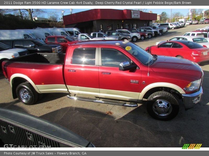 Deep Cherry Red Crystal Pearl / Light Pebble Beige/Bark Brown 2011 Dodge Ram 3500 HD Laramie Crew Cab 4x4 Dually