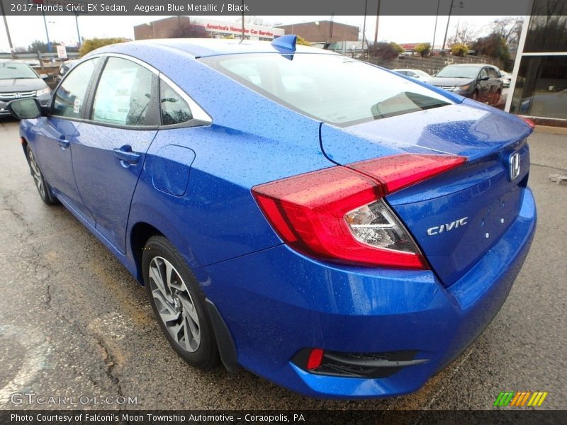 Aegean Blue Metallic / Black 2017 Honda Civic EX Sedan