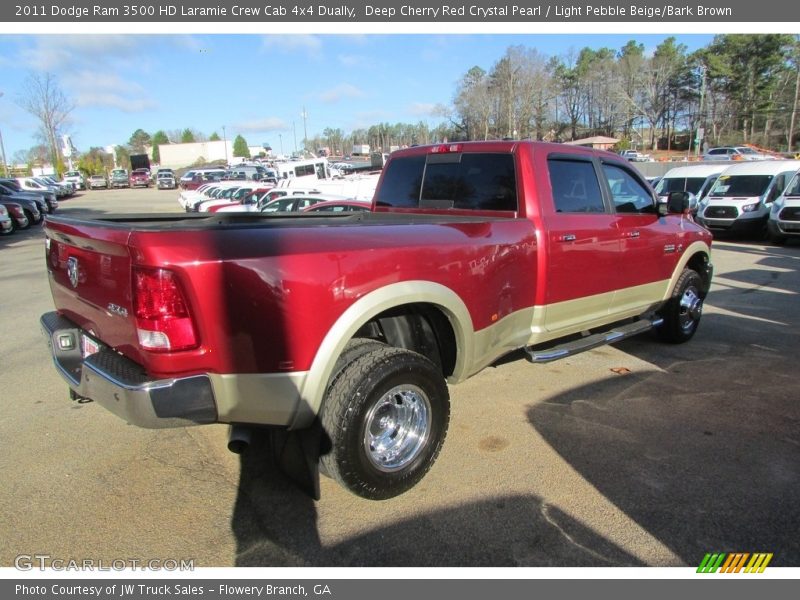 Deep Cherry Red Crystal Pearl / Light Pebble Beige/Bark Brown 2011 Dodge Ram 3500 HD Laramie Crew Cab 4x4 Dually