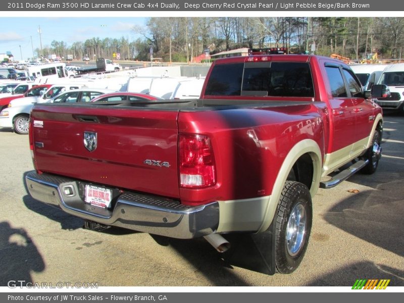 Deep Cherry Red Crystal Pearl / Light Pebble Beige/Bark Brown 2011 Dodge Ram 3500 HD Laramie Crew Cab 4x4 Dually