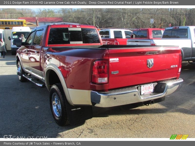 Deep Cherry Red Crystal Pearl / Light Pebble Beige/Bark Brown 2011 Dodge Ram 3500 HD Laramie Crew Cab 4x4 Dually