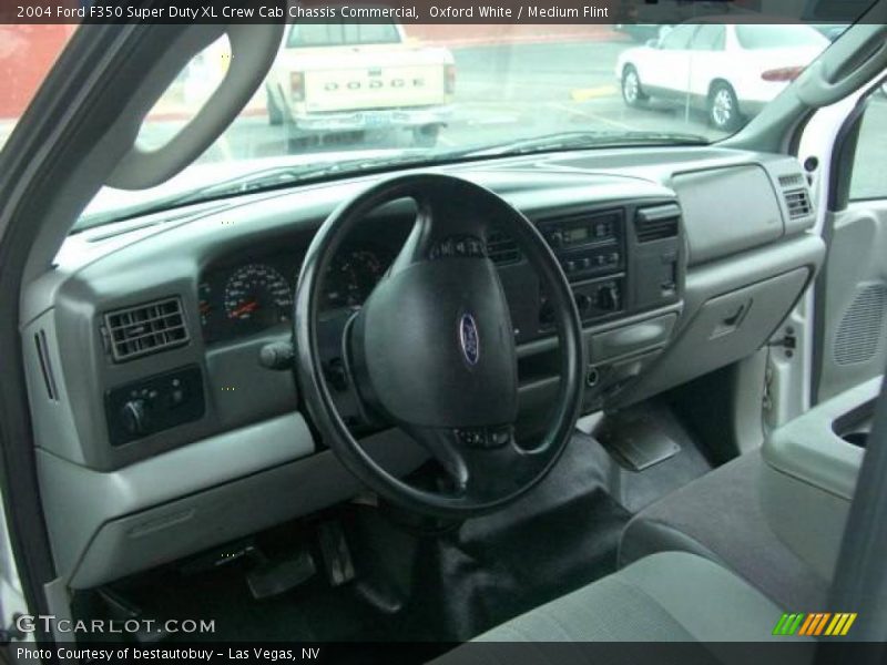 Oxford White / Medium Flint 2004 Ford F350 Super Duty XL Crew Cab Chassis Commercial