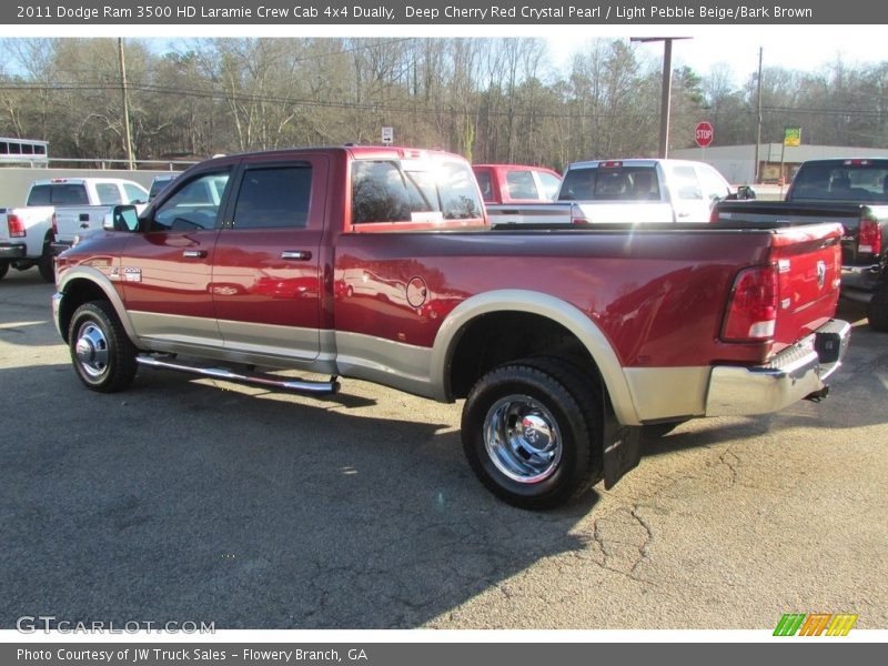 Deep Cherry Red Crystal Pearl / Light Pebble Beige/Bark Brown 2011 Dodge Ram 3500 HD Laramie Crew Cab 4x4 Dually