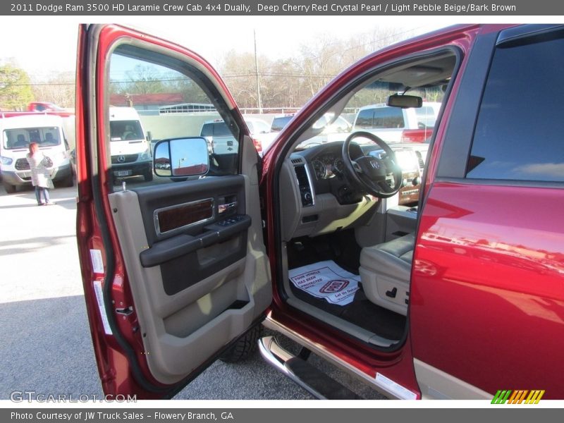 Deep Cherry Red Crystal Pearl / Light Pebble Beige/Bark Brown 2011 Dodge Ram 3500 HD Laramie Crew Cab 4x4 Dually