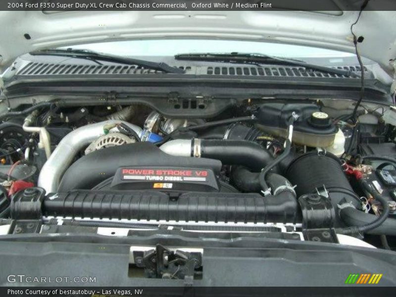 Oxford White / Medium Flint 2004 Ford F350 Super Duty XL Crew Cab Chassis Commercial